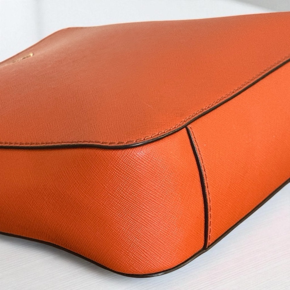 Authentic Michael Kors Saffiano Orange Leather Shoulder Crossbody Bag - Picture 8 of 16